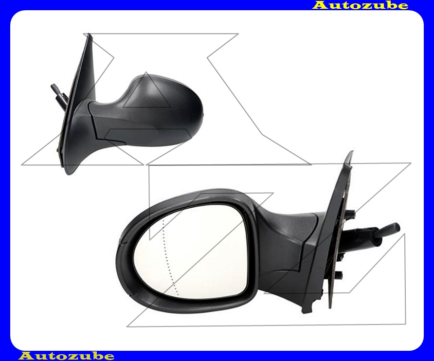 Visszapillantó tükör bal, manuális, aszférikus tükörlappal, fekete borítással Visszapillantó tükör bal, manuális, aszférikus tükörlappal, fekete borítással