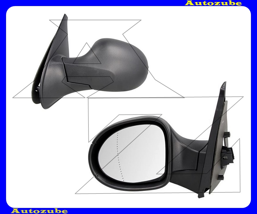 Visszapillantó tükör bal, elektromos, fűthető-aszférikus tükörlappal, fekete borítással Visszapillantó tükör bal, elektromos, fűthető-aszférikus tükörlappal, fekete borítással