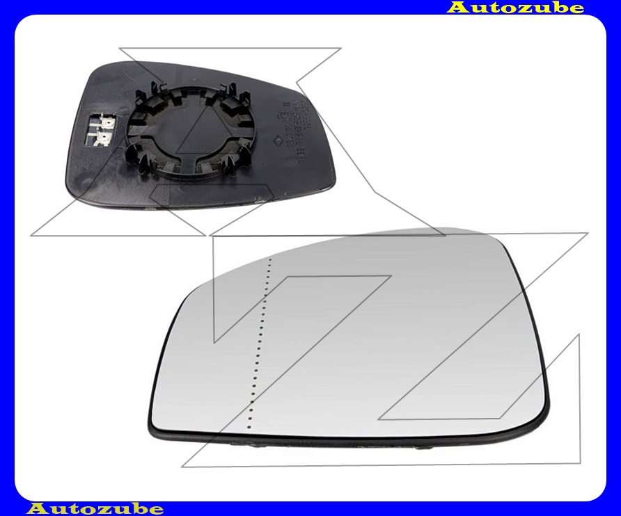 Visszapillantó tükörlap bal, fűthető-aszférikus (tartólappal) Visszapillantó tükörlap bal, fűthető-aszférikus (tartólappal)