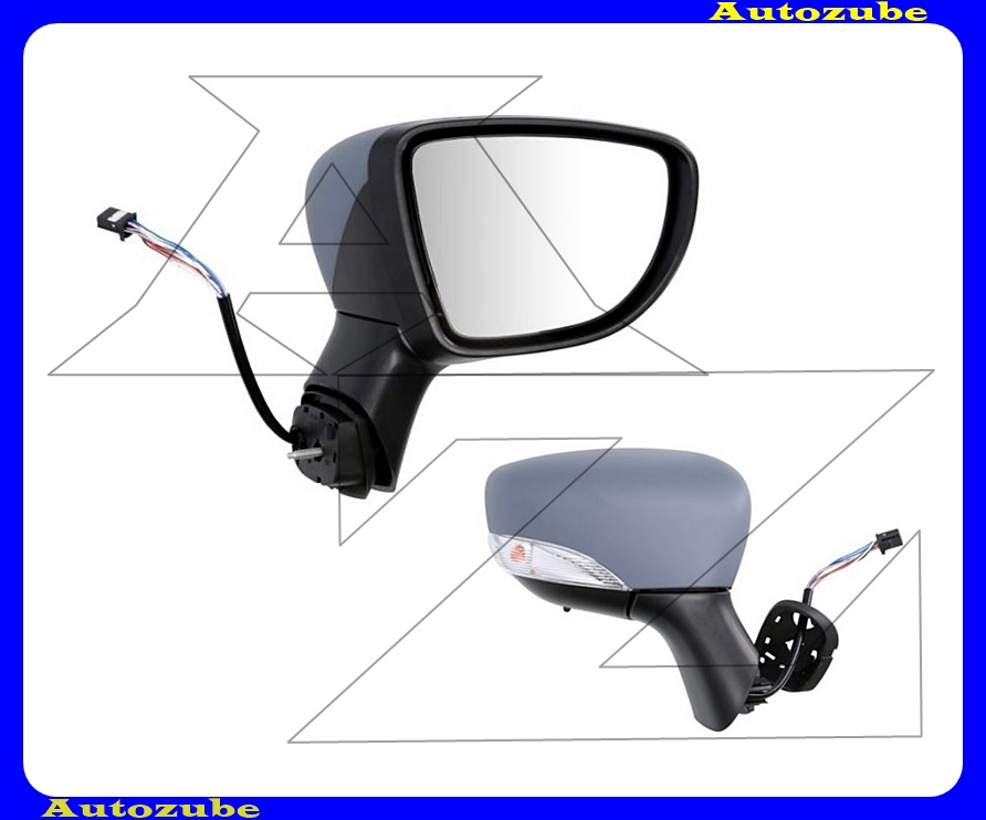 Visszapillantó tükör jobb, elektromos, fűthető-domború tükörlappal, hőmérős, fényezhető borítással, irányjelzővel Visszapillantó tükör jobb, elektromos, fűthető-domború tükörlappal, hőmérős, fényezhető borítással, irányjelzővel