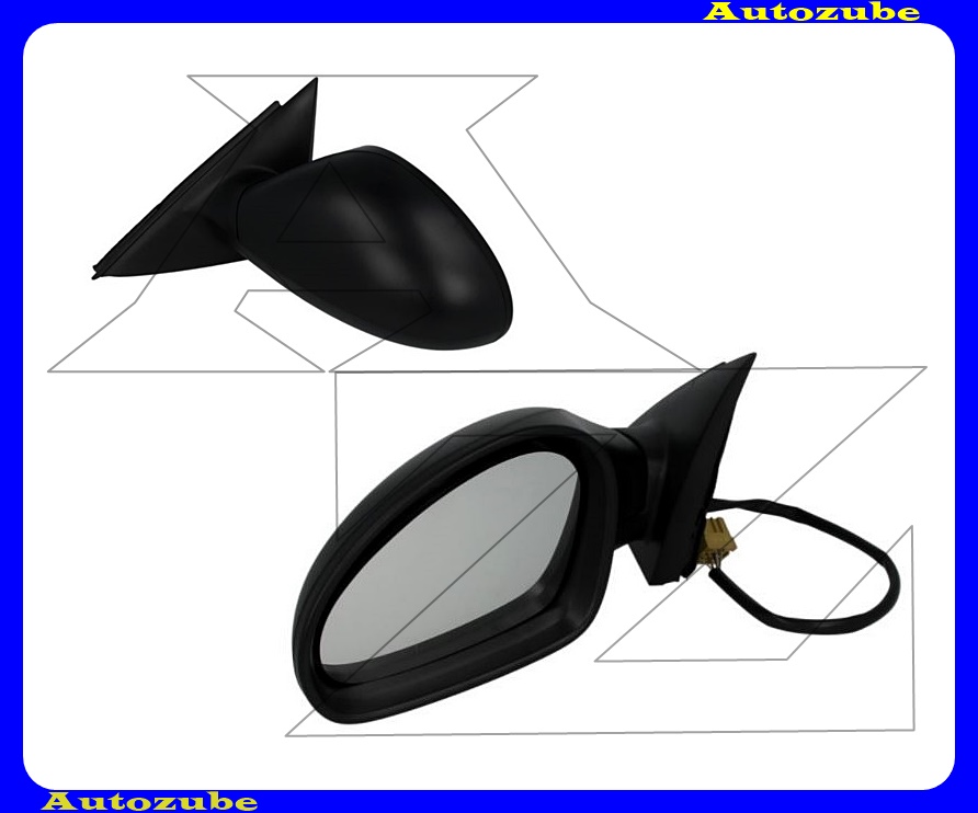 Visszapillantó tükör bal, elektromos, fűthető-aszférikus tükörlappal, fekete borítással Visszapillantó tükör bal, elektromos, fűthető-aszférikus tükörlappal, fekete borítással