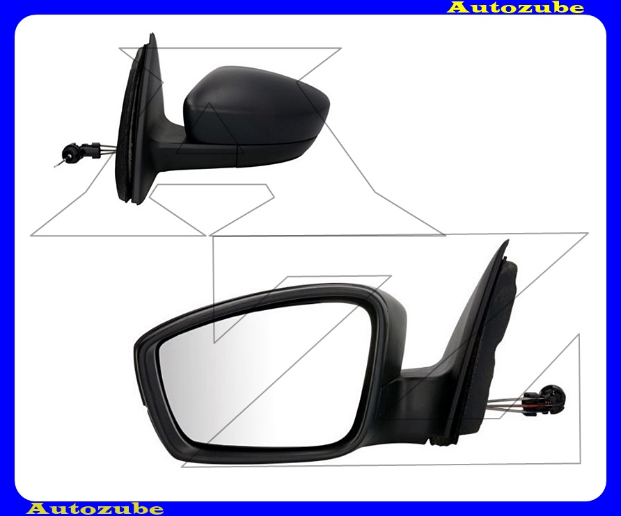 Visszapillantó tükör bal, manuális, domború tükörlappal, fekete borítással /RENDELÉSRE/ Visszapillantó tükör bal, manuális, domború tükörlappal, fekete borítással /RENDELÉSRE/