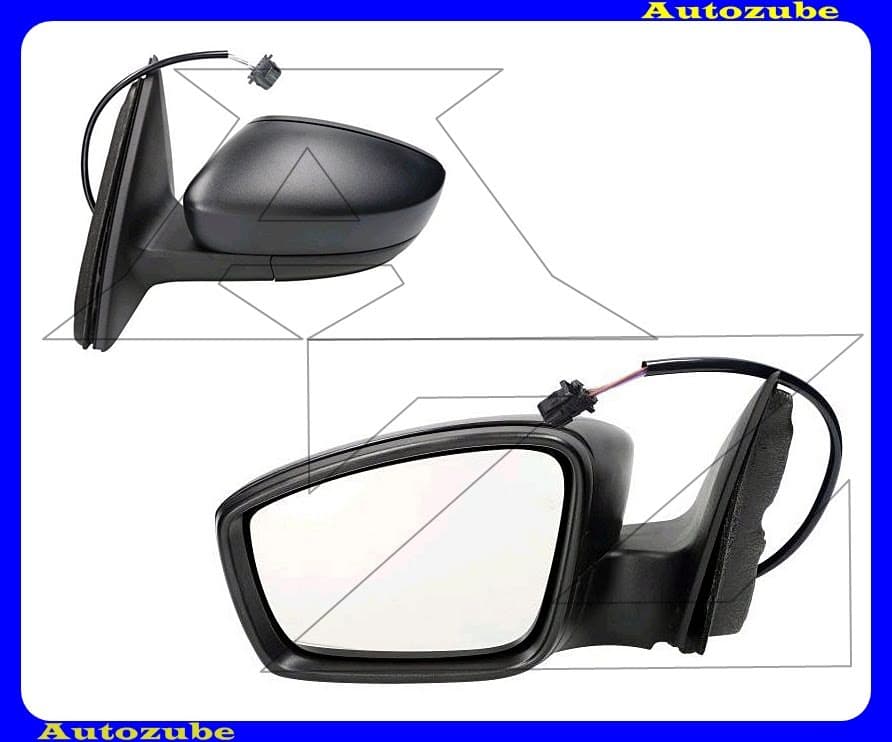 Visszapillantó tükör bal, elektromos, fűthető-domború tükörlappal, fekete borítással Visszapillantó tükör bal, elektromos, fűthető-domború tükörlappal, fekete borítással