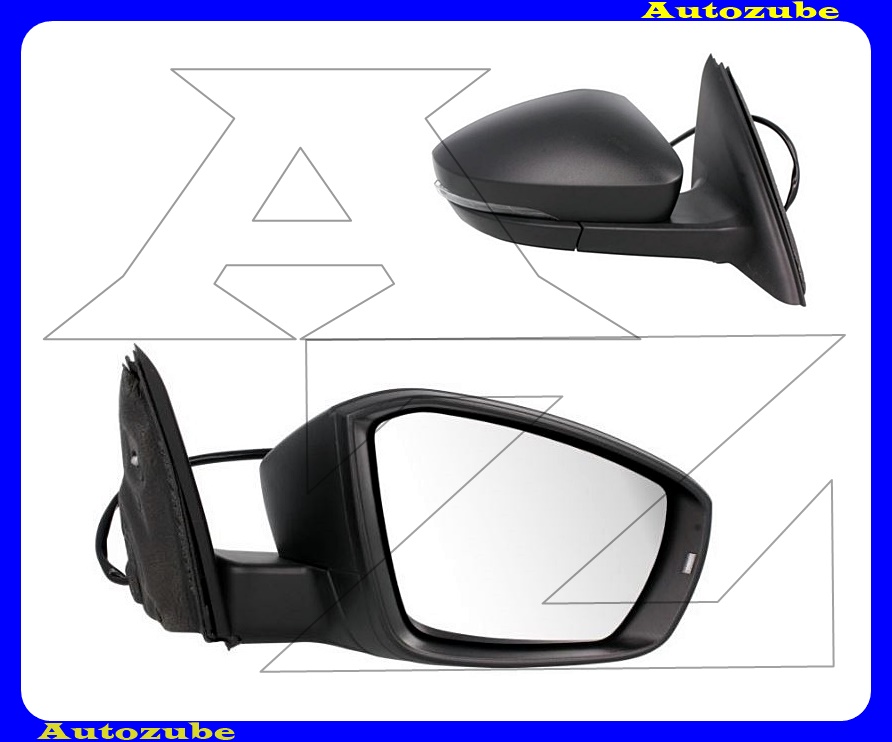 Visszapillantó tükör jobb, elektromos, fűthető-domború tükörlappal, fekete borítással, irányjelzővel Visszapillantó tükör jobb, elektromos, fűthető-domború tükörlappal, fekete borítással, irányjelzővel