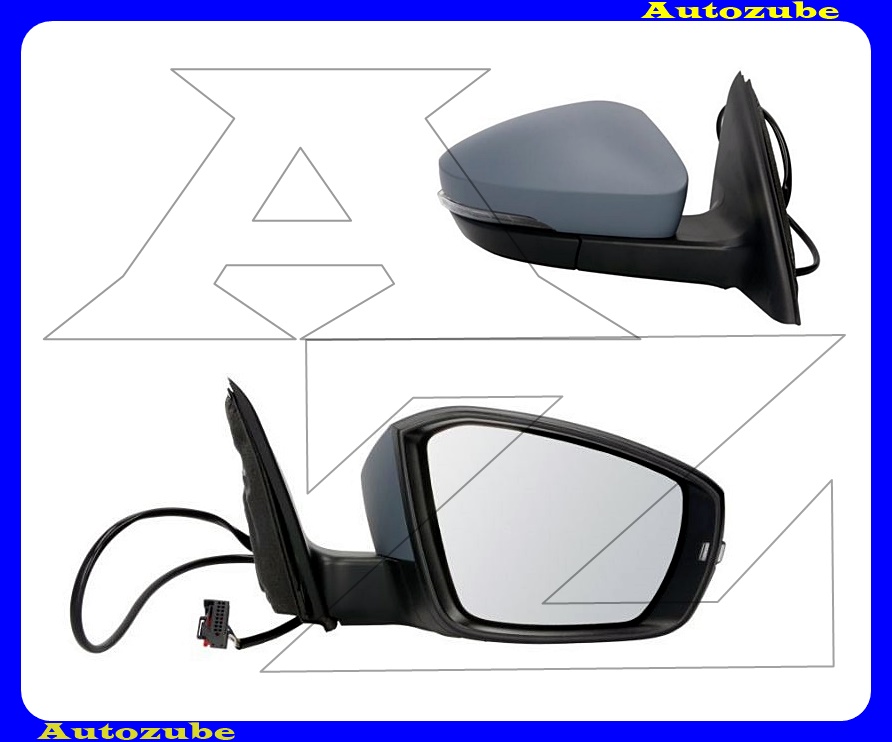 Visszapillantó tükör jobb, elektromos, fűthető-domború tükörlappal, fényezhető borítással, irányjelzővel Visszapillantó tükör jobb, elektromos, fűthető-domború tükörlappal, fényezhető borítással, irányjelzővel