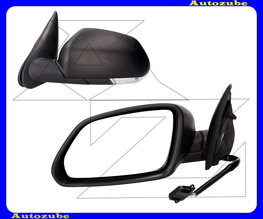 Visszapillantó tükör bal, elektromos, fűthető-domború tükörlappal, fekete borítással, irányjelzővel Visszapillantó tükör bal, elektromos, fűthető-domború tükörlappal, fekete borítással, irányjelzővel