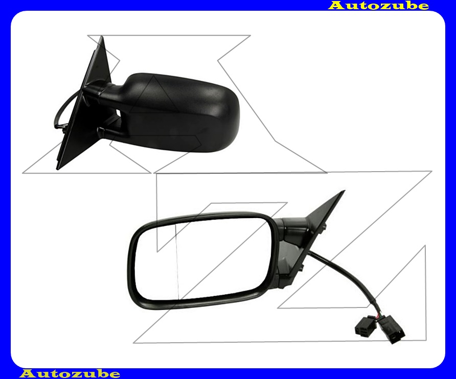 Visszapillantó tükör bal, elektromos, fűthető-aszférikus tükörlappal, fekete borítással Visszapillantó tükör bal, elektromos, fűthető-aszférikus tükörlappal, fekete borítással