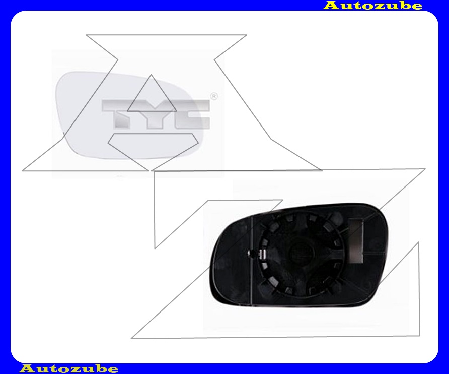 Visszapillantó tükörlap jobb, domború (tartólappal) /Rendelésre/ Visszapillantó tükörlap jobb, domború (tartólappal) /Rendelésre/