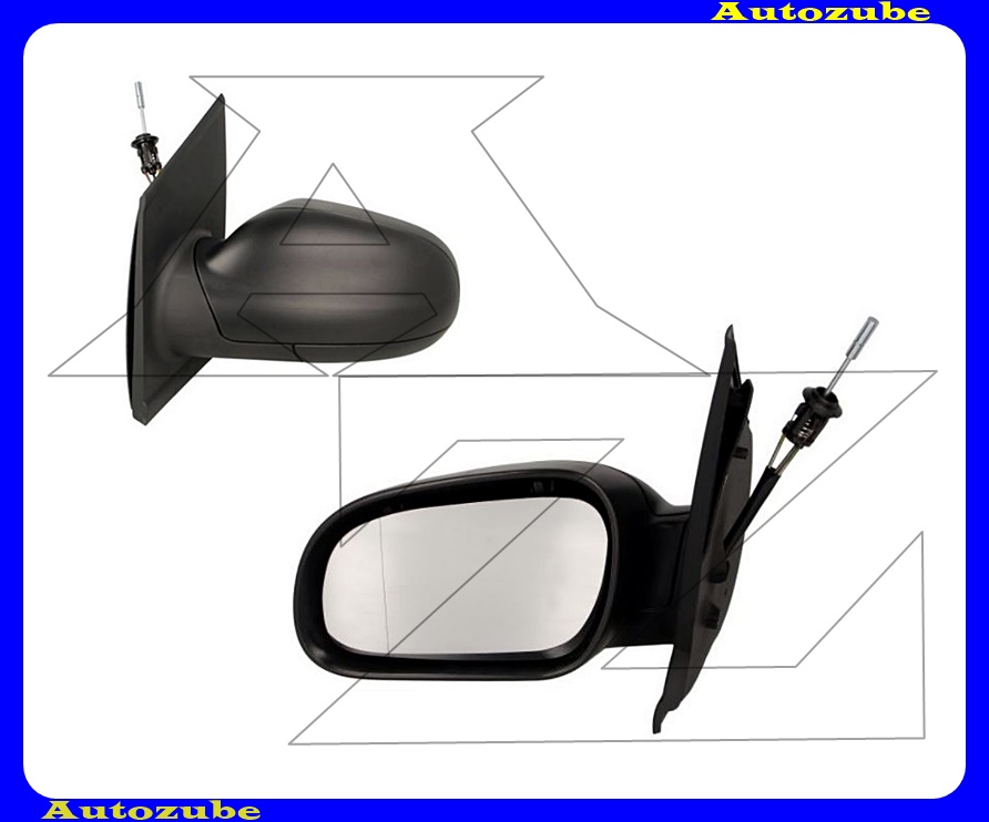 Visszapillantó tükör bal, manuális, aszférikus tükörlappal, fekete borítással Visszapillantó tükör bal, manuális, aszférikus tükörlappal, fekete borítással
