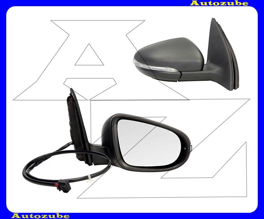 Visszapillantó tükör jobb, elektromos, fűthető-domború tükörlappal, fekete borítással, irányjelzővel Visszapillantó tükör jobb, elektromos, fűthető-domború tükörlappal, fekete borítással, irányjelzővel