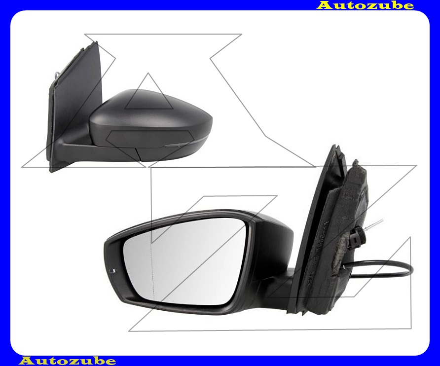 Visszapillantó tükör bal, manuális, aszférikus tükörlappal, fekete borítással, irányjelzővel Visszapillantó tükör bal, manuális, aszférikus tükörlappal, fekete borítással, irányjelzővel