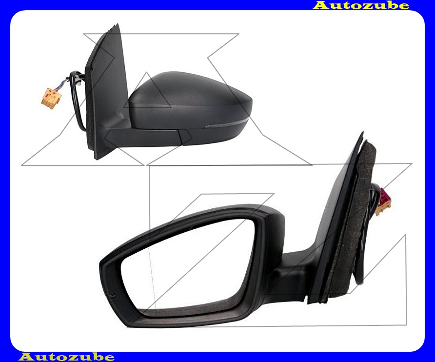 Visszapillantó tükör bal, elektromos, fűthető-aszférikus tükörlappal, fekete borítással, irányjelzővel Visszapillantó tükör bal, elektromos, fűthető-aszférikus tükörlappal, fekete borítással, irányjelzővel