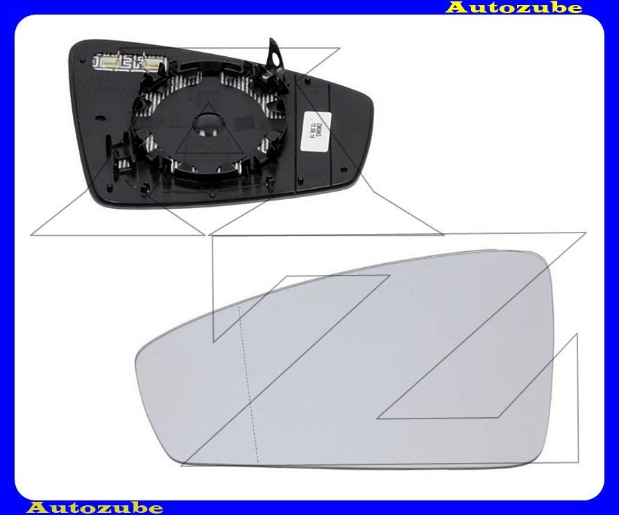 Visszapillantó tükörlap bal, fűthető-aszférikus (tartólappal) Visszapillantó tükörlap bal, fűthető-aszférikus (tartólappal)