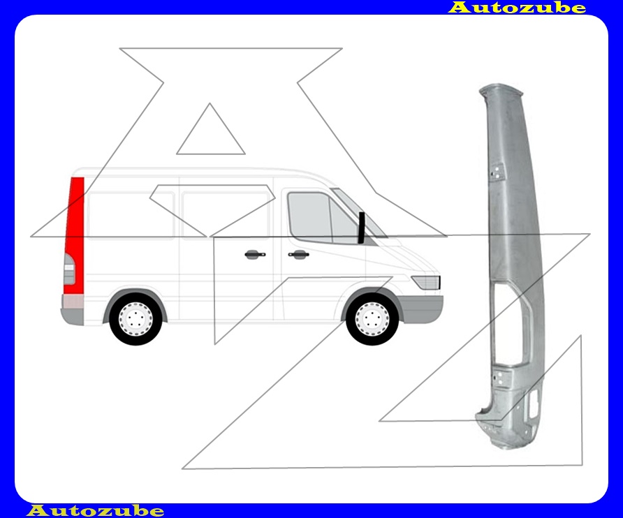 Hátsó saroklemez jobb, lámpa hellyel (1850mm) (külső javítólemez) {KLOKKERHOLM} Hátsó saroklemez jobb, lámpa hellyel (1850mm) (külső javítólemez) {KLOKKERHOLM}