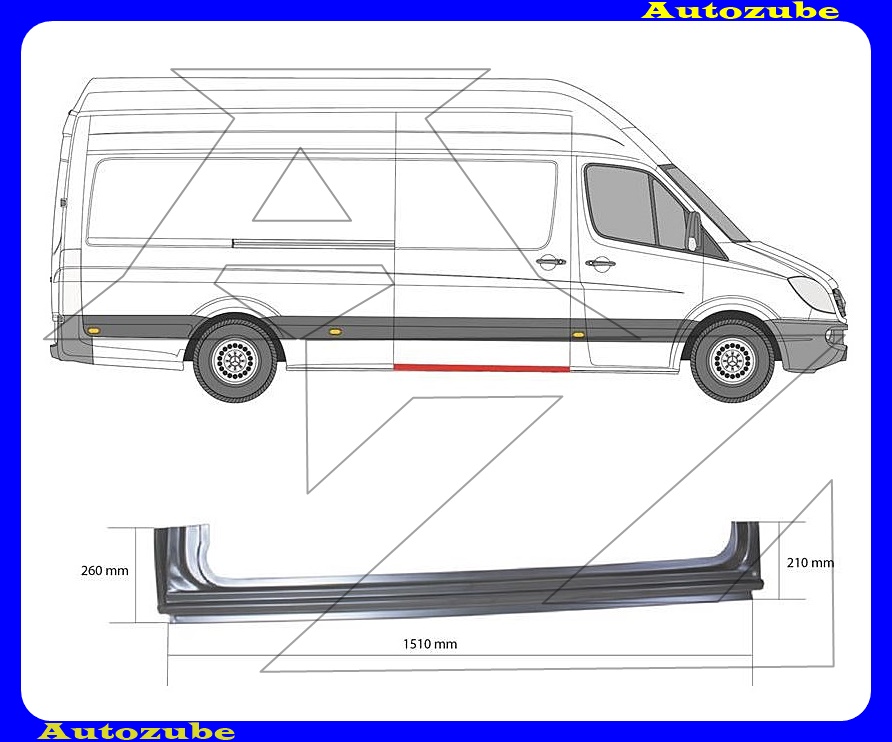 Küszöb jobb, tolóajtó alatti (155cm) Küszöb jobb, tolóajtó alatti (155cm)