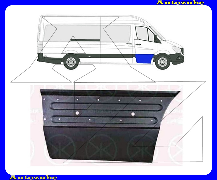 Ajtóborítás jobb első alsó rész (47cm) (külső javítólemez) {KLOKKERHOLM} Ajtóborítás jobb első alsó rész (47cm) (külső javítólemez) {KLOKKERHOLM}