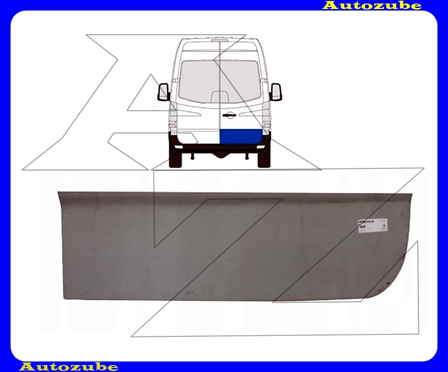 Hátsó ajtóborítás alsó rész bal (külső javítólemez) {KLOKKERHOLM} Hátsó ajtóborítás alsó rész bal (külső javítólemez) {KLOKKERHOLM}