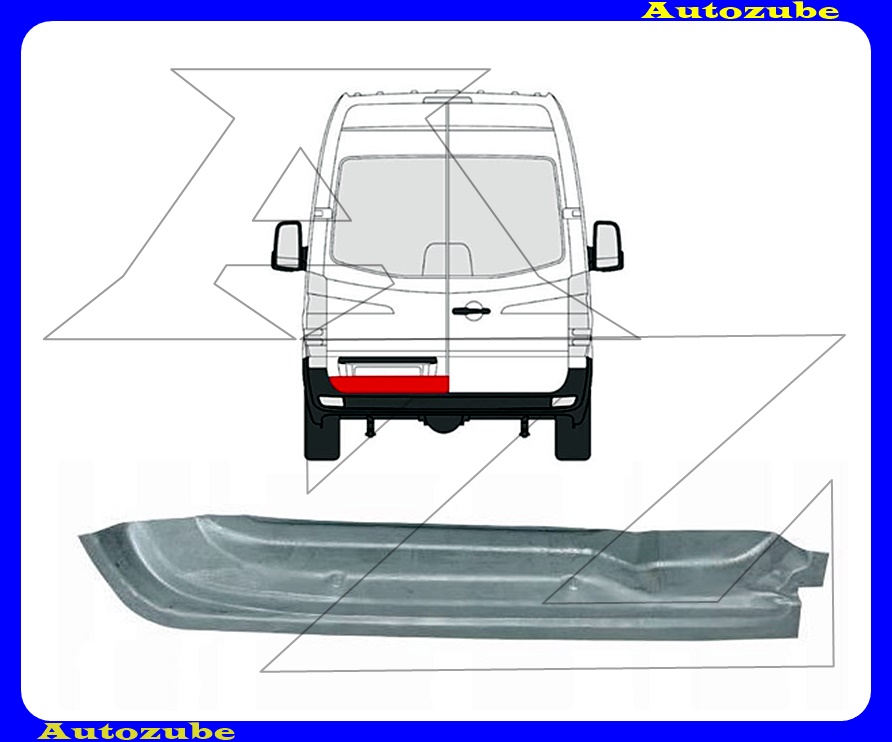Hátsó ajtóváz alsó rész bal (belső javítólemez) {KLOKKERHOLM} Hátsó ajtóváz alsó rész bal (belső javítólemez) {KLOKKERHOLM}