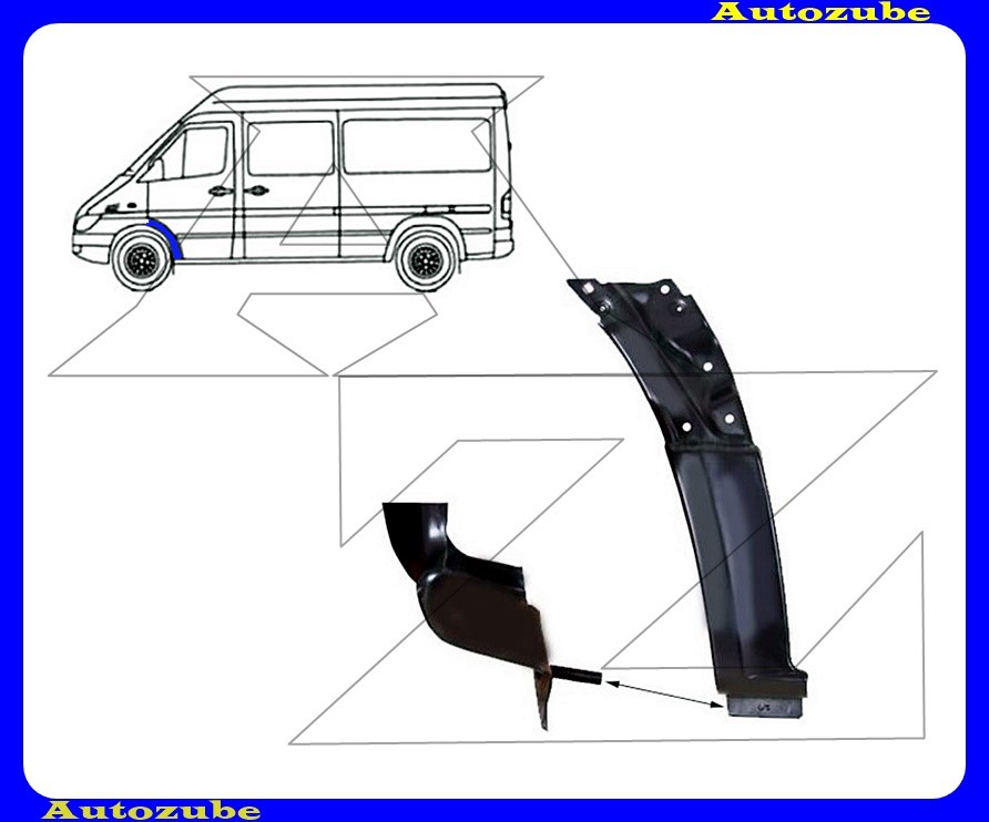 Első sárvédő javítóív hátsó rész bal (menetes szárral) {KLOKKERHOLM} Első sárvédő javítóív hátsó rész bal (menetes szárral) {KLOKKERHOLM}
