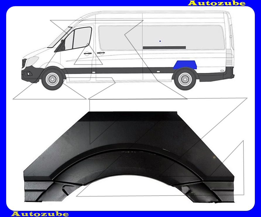 Hátsó sárvédő javítóív bal Hátsó sárvédő javítóív bal