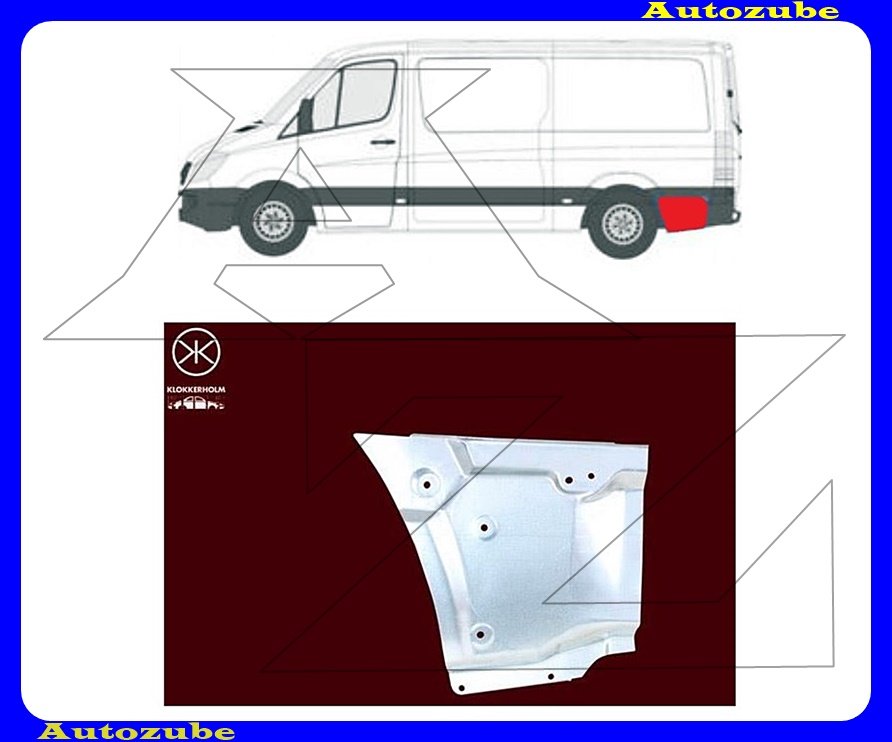 Hátsó sárvédő hátsó rész bal (17cm) Hátsó sárvédő hátsó rész bal (17cm)