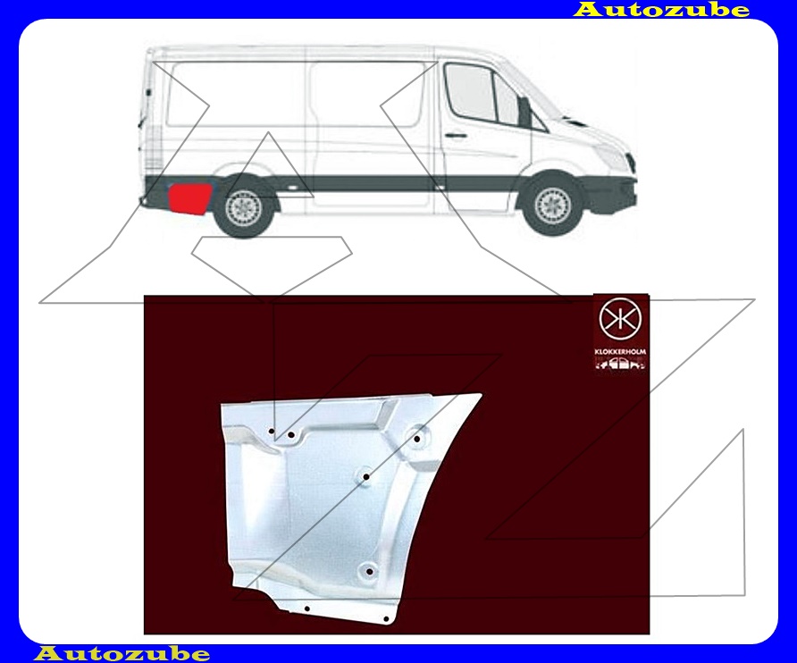 Hátsó sárvédő hátsó rész jobb (17cm) Hátsó sárvédő hátsó rész jobb (17cm)