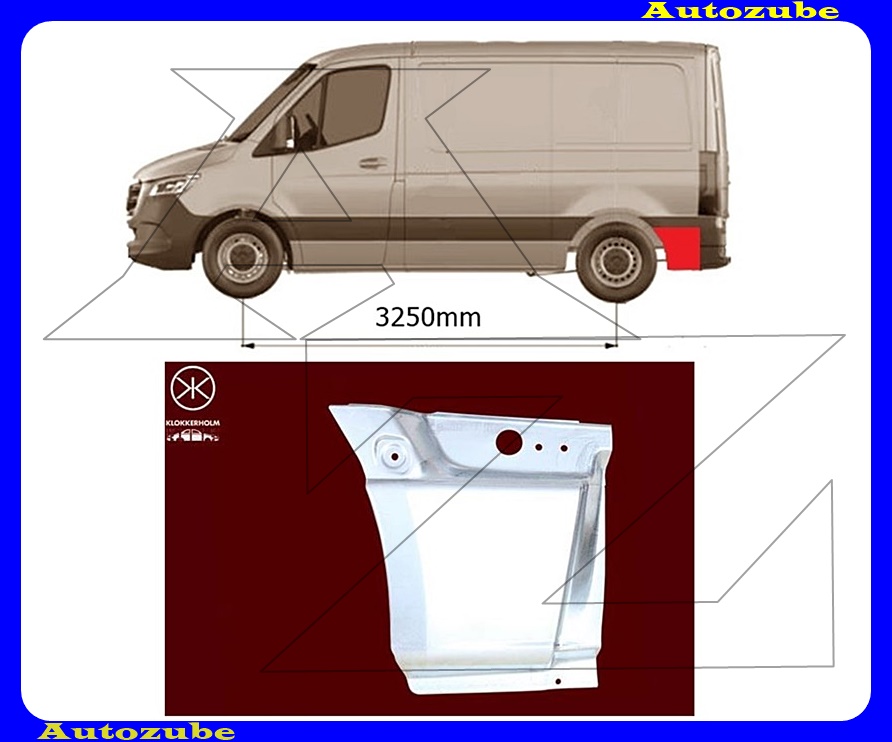 Hátsó sárvédő hátsó rész bal (17cm) Hátsó sárvédő hátsó rész bal (17cm)