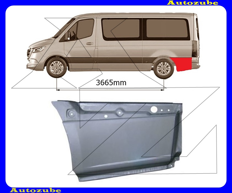Hátsó sárvédő hátsó rész bal (63cm) Hátsó sárvédő hátsó rész bal (63cm)