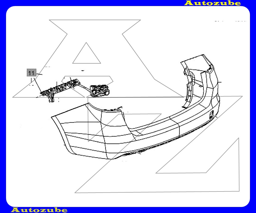 Hátsó lökhárító tartó, bal külső /Gyári alkatrész/ (Egyedi rendelésre, NEM visszáruzható) Hátsó lökhárító tartó, bal külső /Gyári alkatrész/ (Egyedi rendelésre, NEM visszáruzható)