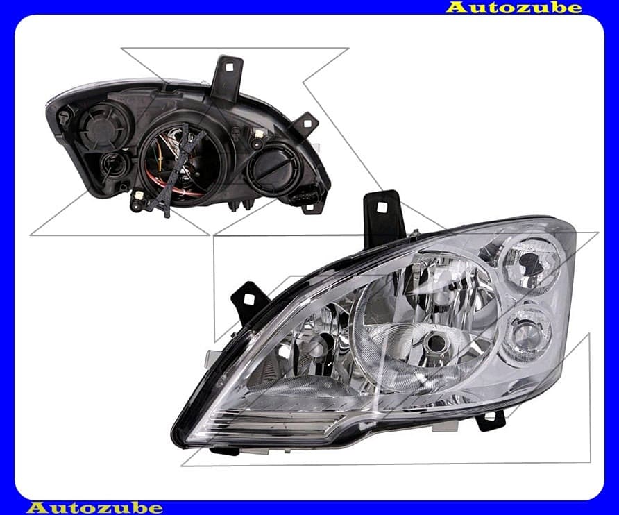 Fényszóró bal ködlámpás (3xH7/W21/5W) nappali fénnyel, motorral {DEPO} Fényszóró bal ködlámpás (3xH7/W21/5W) nappali fénnyel, motorral {DEPO}