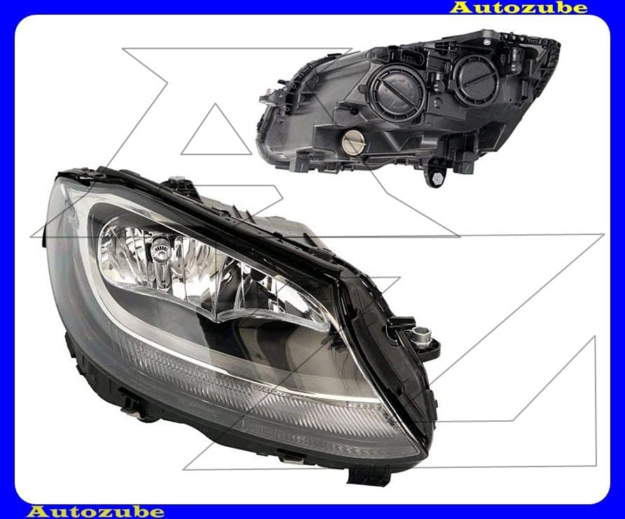 Fényszóró jobb fekete házas (2xH7/LED) nappali fénnyel, motorral {DEPO} Fényszóró jobb fekete házas (2xH7/LED) nappali fénnyel, motorral {DEPO}