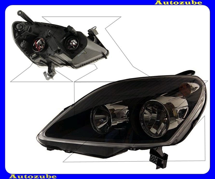 Fényszóró bal fekete házas (H7/H1) motorral {DEPO} Fényszóró bal fekete házas (H7/H1) motorral {DEPO}