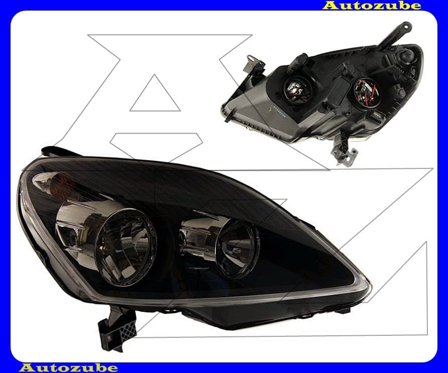 Fényszóró jobb fekete házas (H7/H1) motorral {DEPO} Fényszóró jobb fekete házas (H7/H1) motorral {DEPO}