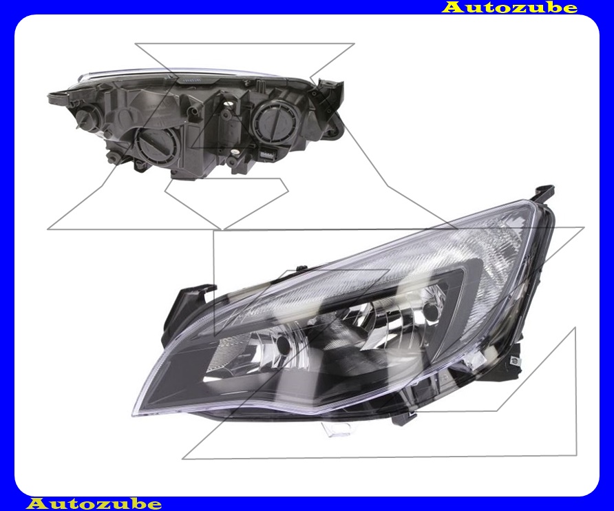 Fényszóró bal (H7/H7/W21/5W) fekete díszléccel, nappali fénnyel, motorral {DEPO} Fényszóró bal (H7/H7/W21/5W) fekete díszléccel, nappali fénnyel, motorral {DEPO}