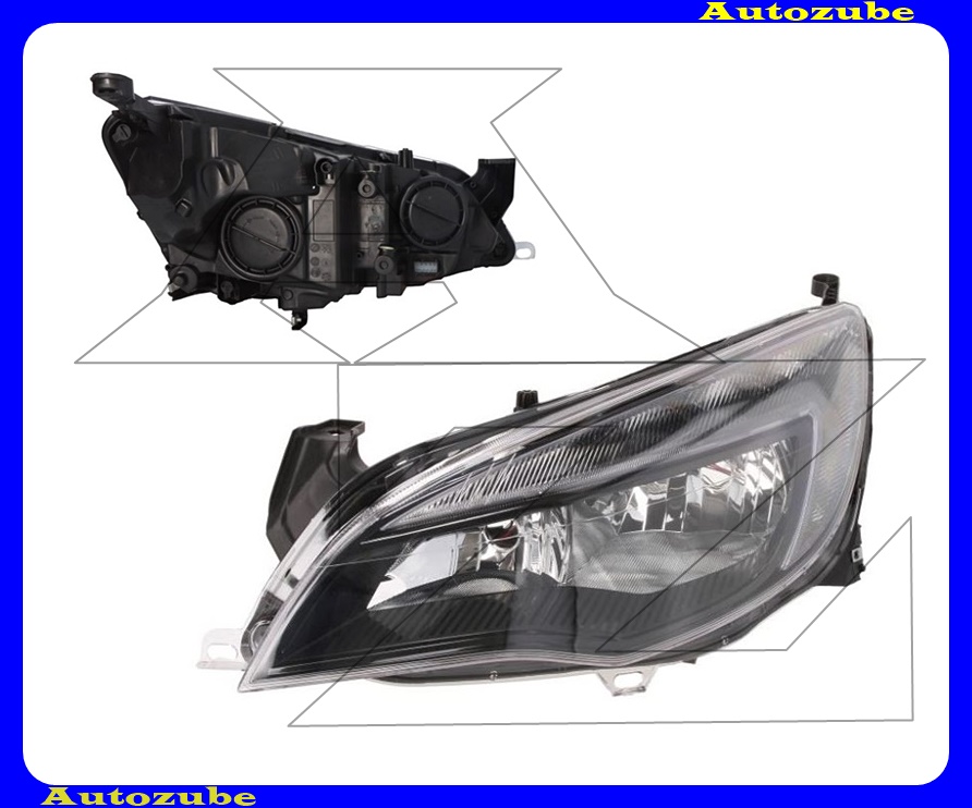 Fényszóró bal (H7/H7/LED) fekete díszléccel, nappali fénnyel, motorral) {HELLA} Fényszóró bal (H7/H7/LED) fekete díszléccel, nappali fénnyel, motorral) {HELLA}