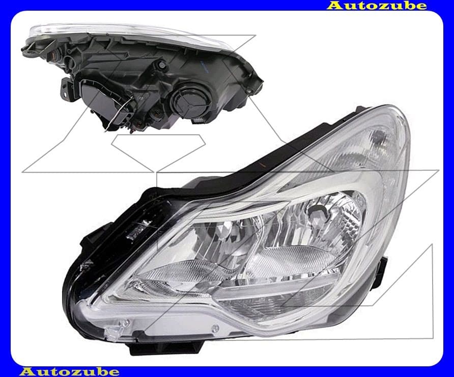 Fényszóró bal króm házas (H7/H1/PY24W) nappali fénnyel, motorral {DEPO} Fényszóró bal króm házas (H7/H1/PY24W) nappali fénnyel, motorral {DEPO}