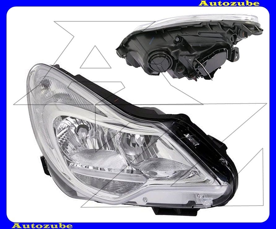 Fényszóró jobb króm házas (H7/H1/PY24W) nappali fénnyel, motorral {DEPO} Fényszóró jobb króm házas (H7/H1/PY24W) nappali fénnyel, motorral {DEPO}