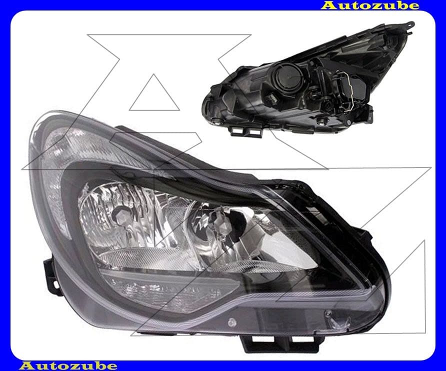 Fényszóró jobb fekete házas (H7/H1/PY24W) nappali fénnyel, motorral {DEPO} Fényszóró jobb fekete házas (H7/H1/PY24W) nappali fénnyel, motorral {DEPO}