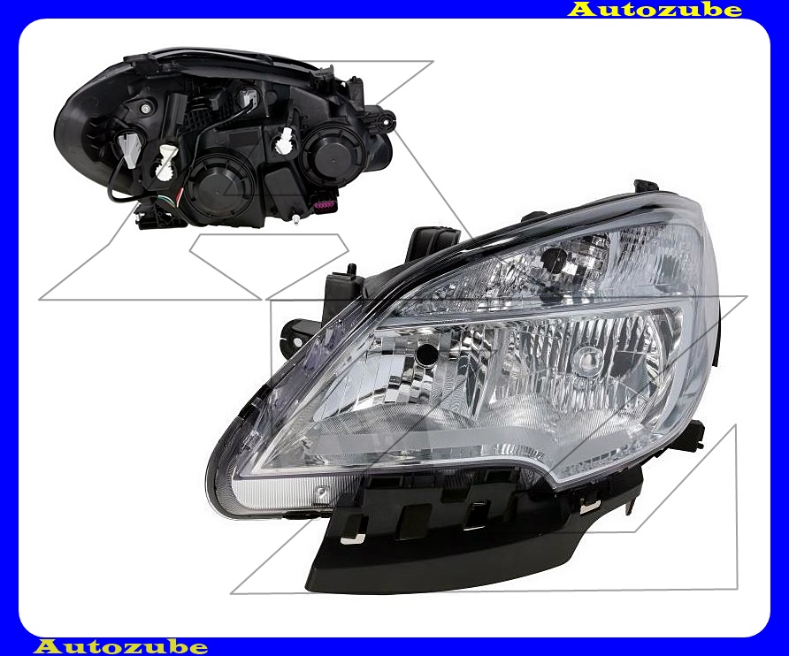 Fényszóró bal (HB3/H7) króm házas, motorral (DEPO) Fényszóró bal (HB3/H7) króm házas, motorral (DEPO)