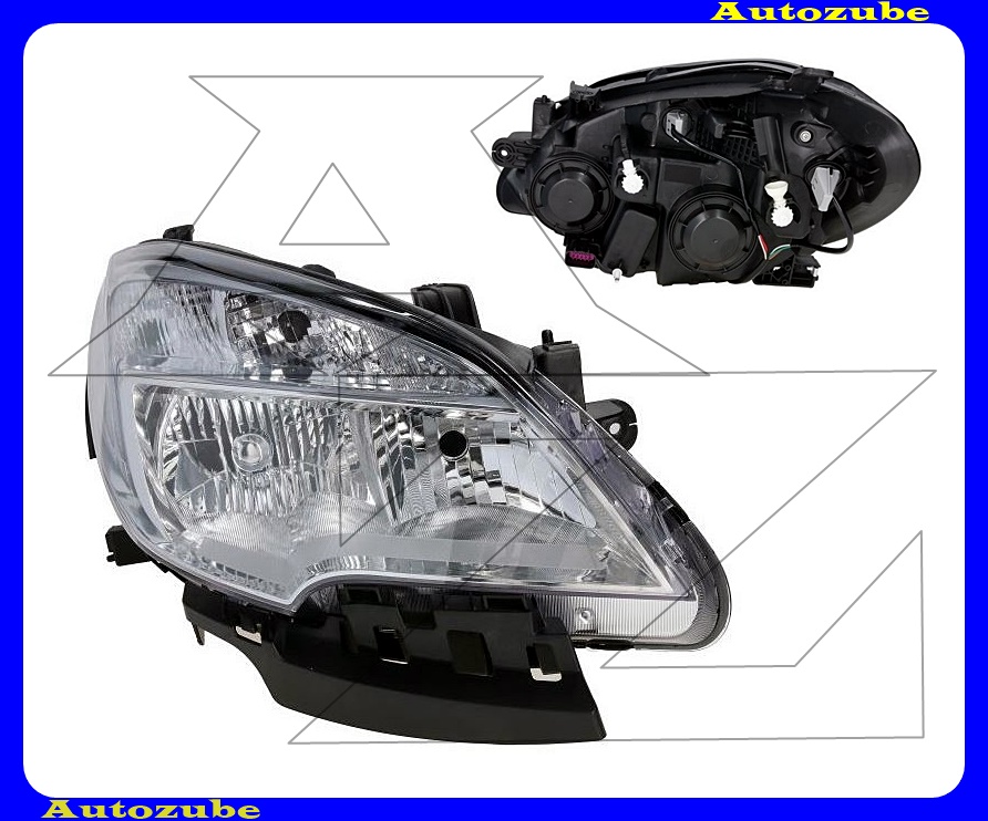 Fényszóró jobb (HB3/H7) króm házas, motorral (DEPO) Fényszóró jobb (HB3/H7) króm házas, motorral (DEPO)