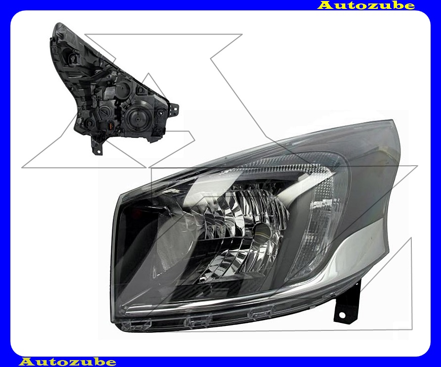 Fényszóró bal (H4/LED) nappali fénnyel, motorral {DEPO} Fényszóró bal (H4/LED) nappali fénnyel, motorral {DEPO}