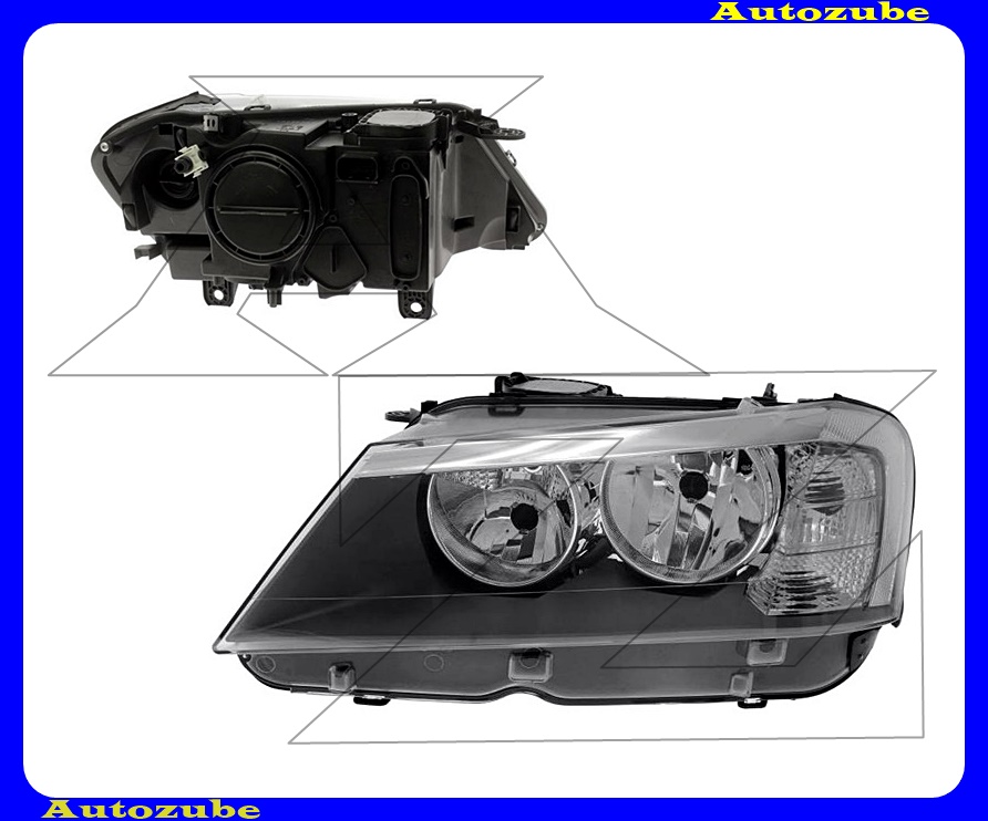 Fényszóró bal (H7/H7) motorral {DEPO} Fényszóró bal (H7/H7) motorral {DEPO}