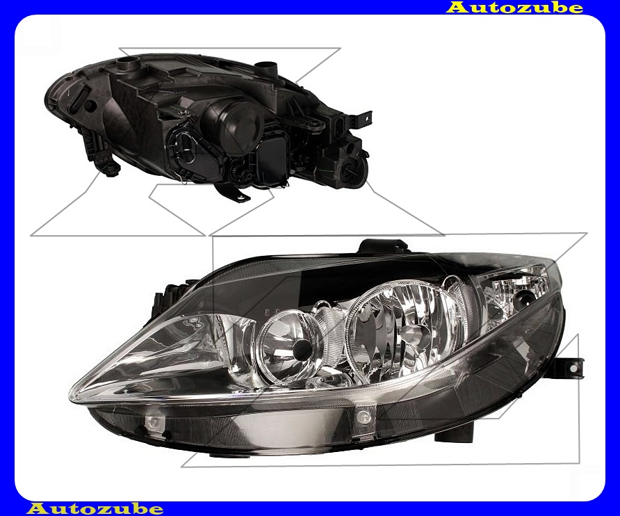 Fényszóró bal króm házas (H7/H7) (motor nélkül) {DEPO} Fényszóró bal króm házas (H7/H7) (motor nélkül) {DEPO}