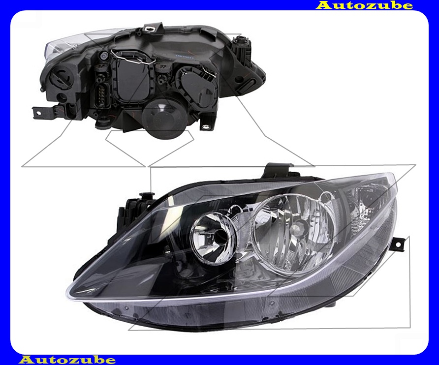 Fényszóró bal fekete házas (H7/H7) (motor nélkül) {DEPO} Fényszóró bal fekete házas (H7/H7) (motor nélkül) {DEPO}