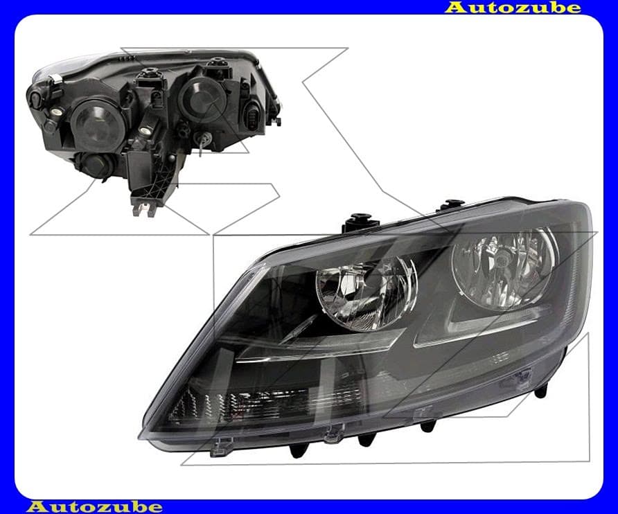 Fényszóró bal fekete házas (H7/H15) motorral {DEPO} Fényszóró bal fekete házas (H7/H15) motorral {DEPO}