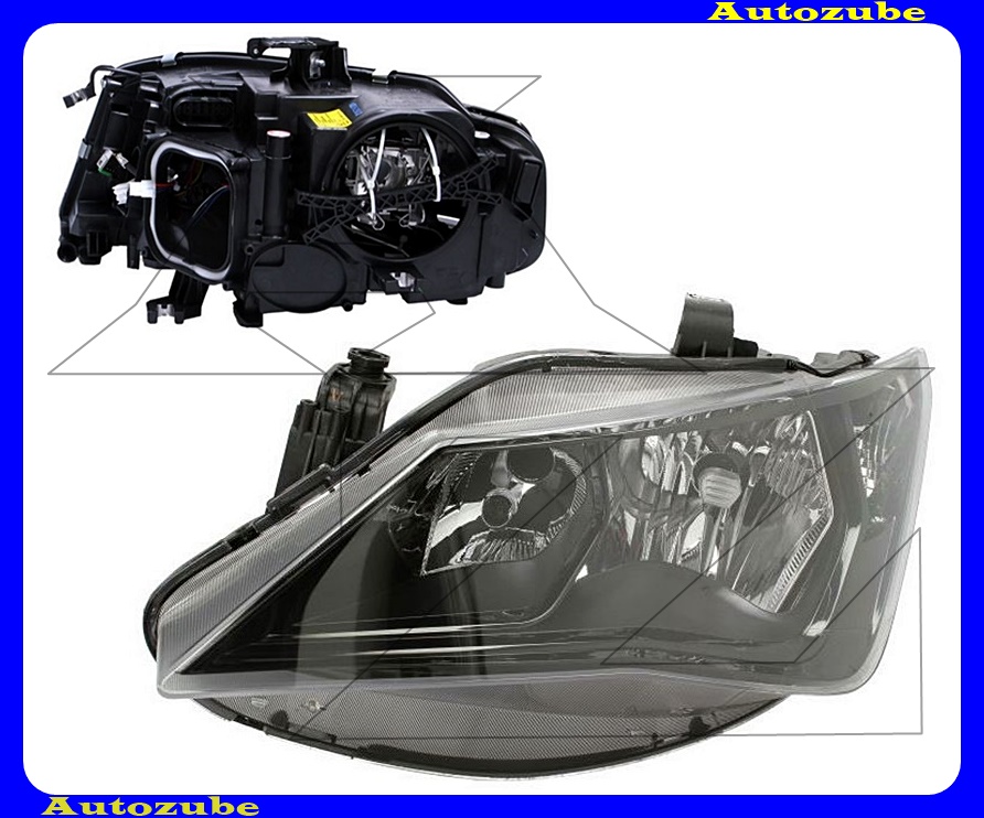 Fényszóró bal fekete házas (H7/H7) motorral {DEPO} Fényszóró bal fekete házas (H7/H7) motorral {DEPO}