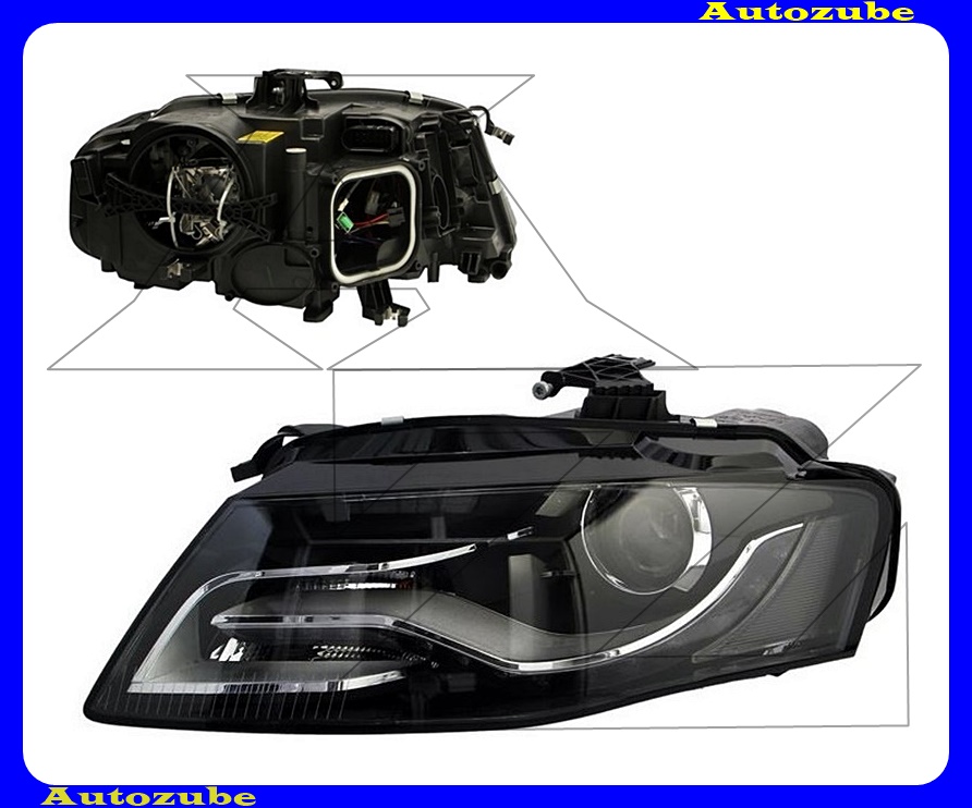 Fényszóró bal XENON (D3S/LED) nappali fénnyel, motorral (izzó és elektronika nélkül) {DEPO} Fényszóró bal XENON (D3S/LED) nappali fénnyel, motorral (izzó és elektronika nélkül) {DEPO}