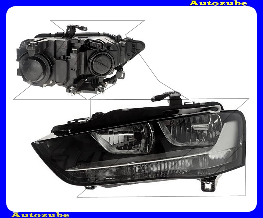 Fényszóró bal (H7/H7) nappali fényes, motorral {DEPO} Fényszóró bal (H7/H7) nappali fényes, motorral {DEPO}