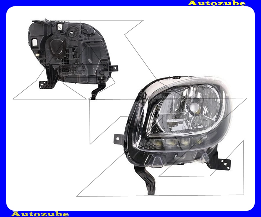 Fényszóró bal (H4/LED) motor nélkül {DEPO} Fényszóró bal (H4/LED) motor nélkül {DEPO}