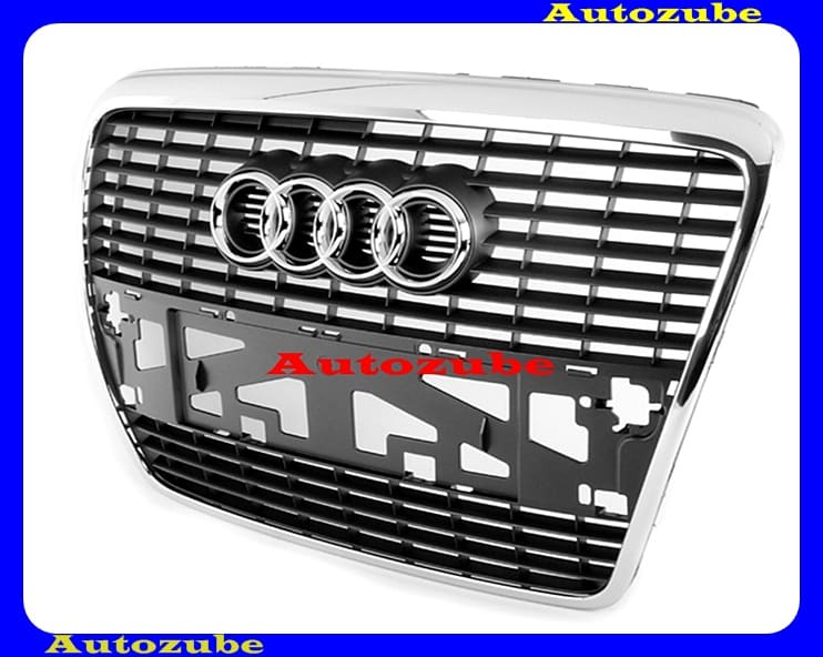 Hűtődíszrács szürke, króm kerettel, komplett /Gyári alkatrész, csak előleggel rendelhető/ 4F08536511QP Hűtődíszrács szürke, króm kerettel, komplett /Gyári alkatrész, csak előleggel rendelhető/ 4F08536511QP